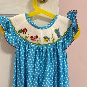 Disney little mermaid smocked dress